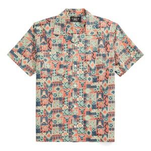 RRL Double RL Print Woven Western Rotary Camp Shirt 100% Cotton Southwest Mens M